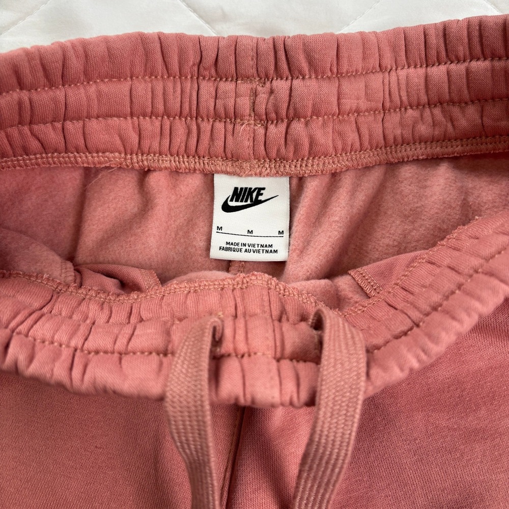 Nike Kids Joggers Sweatpants Pink Cotton Blend Elastic Waist Drawstring Logo M - Picture 4 of 8